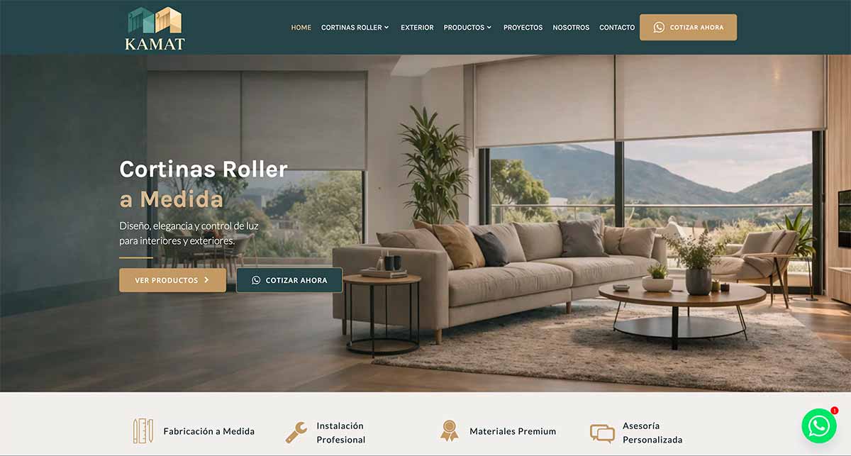 Cortinas roller a medida en Santiago