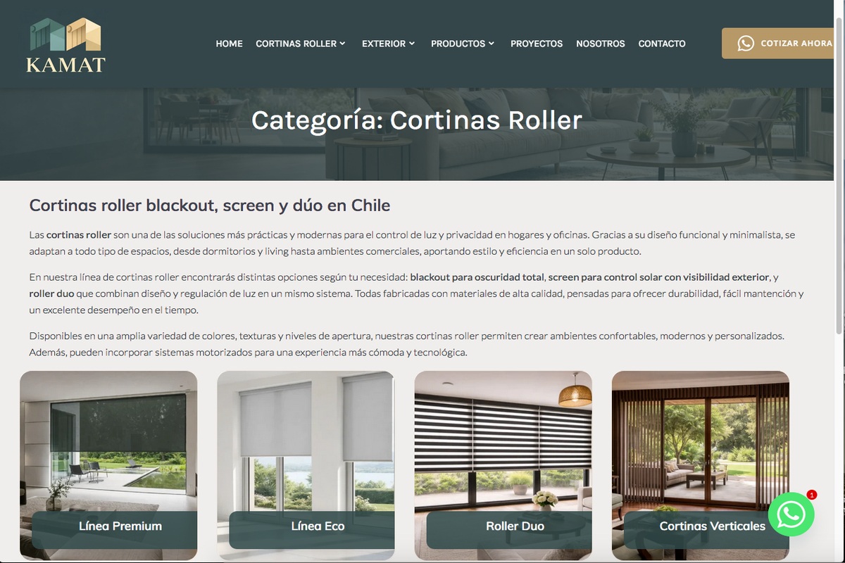 Cortinas roller en Santiago